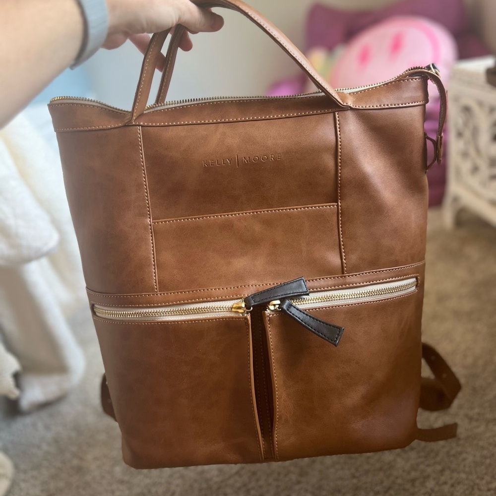 Kelly Moore Tan Leather Backpack